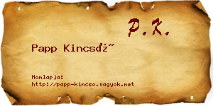 Papp Kincső névjegykártya